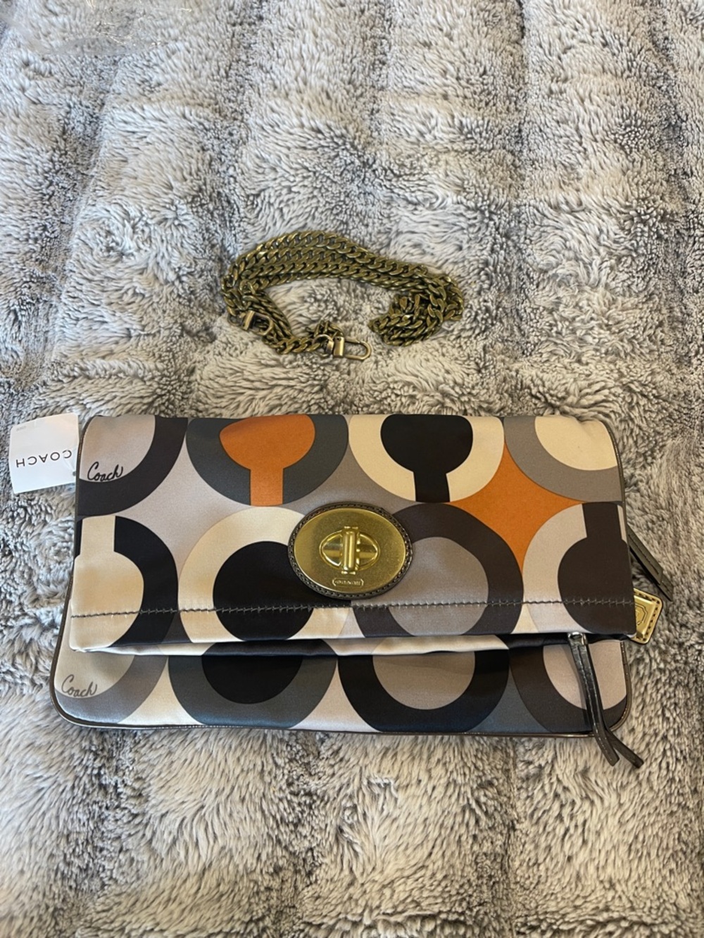 COACH AMANDA FOLDOVER CLUTCH WITH UNBRANDED CHAIN - Picture 10 of 12